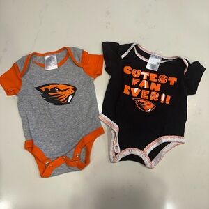 Two Oregon State Beaver onesies
